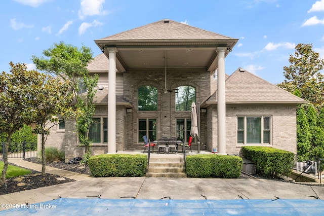 15108 Chestnut Ridge Cir, Louisville, KY 40245 - back of house with brick siding, a shingled roof, and a patio