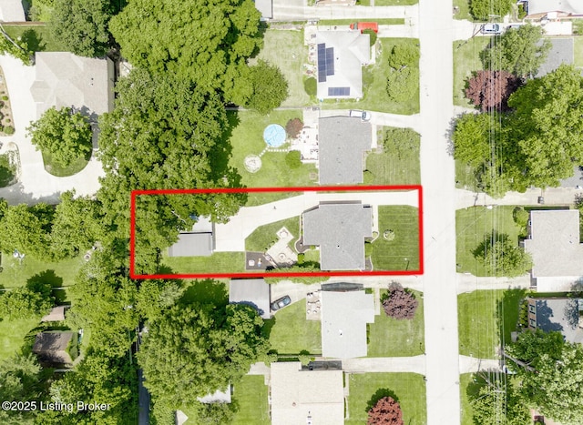 922 Fenley Ave, Louisville, KY 40222 - aerial perspective of suburban area featuring property boundaries highlighted