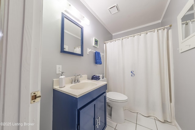 524 Lake Forest Ln, Westview, KY 40178 - bathroom with vanity, tile patterned floors, and crown molding