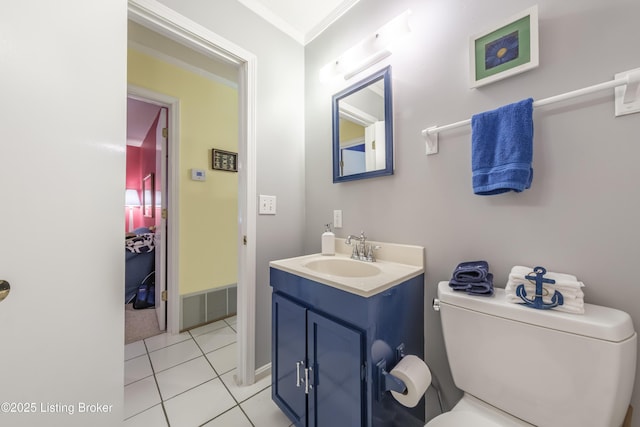 524 Lake Forest Ln, Westview, KY 40178 - bathroom featuring vanity, tile patterned floors, and ornamental molding
