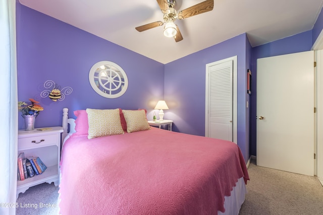 524 Lake Forest Ln, Westview, KY 40178 - carpeted bedroom with a closet and a ceiling fan
