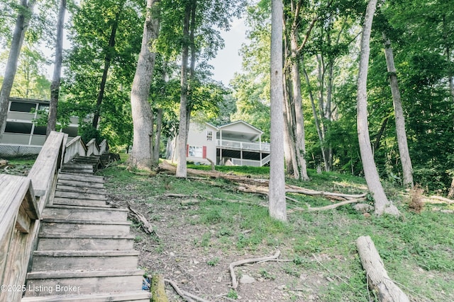 524 Lake Forest Ln, Westview, KY 40178 - view of yard featuring stairway and a deck