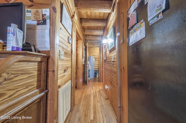 905 Camp Greenshores Rd, Mcdaniels, KY 40152 - hall with wood-type flooring and wood walls
