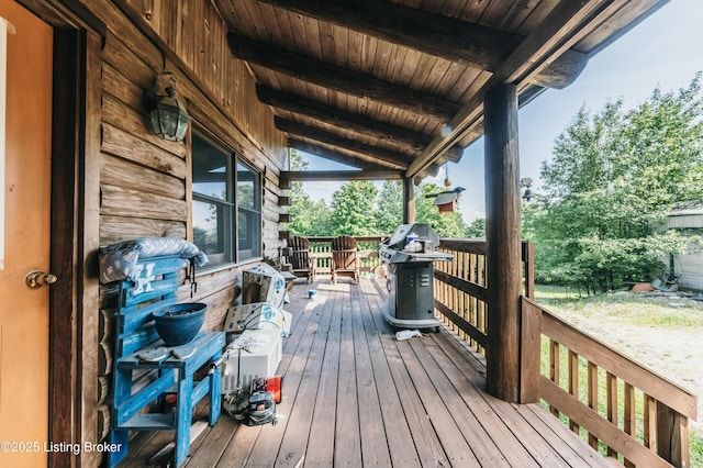 905 Camp Greenshores Rd, Mcdaniels, KY 40152 - wooden deck with a grill