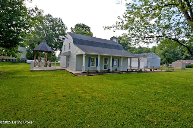 8201 Damascus Rd, Louisville, KY 40228 - view of front of home featuring a chimney, a wooden deck, a shingled roof, and an attached garage
