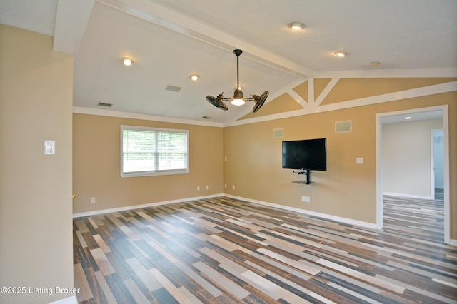 8201 Damascus Rd, Louisville, KY 40228 - unfurnished living room with baseboards, wood finished floors, and recessed lighting