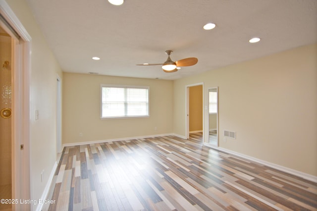 8201 Damascus Rd, Louisville, KY 40228 - empty room with ceiling fan, recessed lighting, light wood finished floors, and baseboards