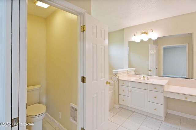 8201 Damascus Rd, Louisville, KY 40228 - bathroom with tile patterned flooring, toilet, vanity, and baseboards