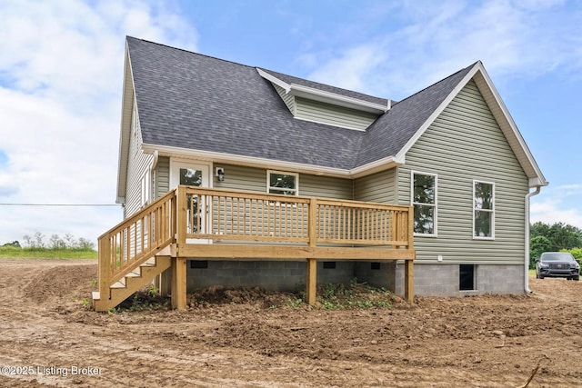 5482 Bagdad Rd, Bagdad, KY 40003 - rear view of house with a shingled roof and a deck