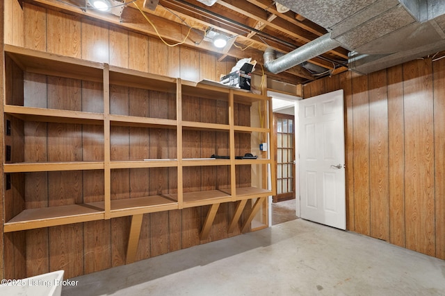 12409 Ledges Dr, Louisville, KY 40243 - unfinished basement featuring wooden walls