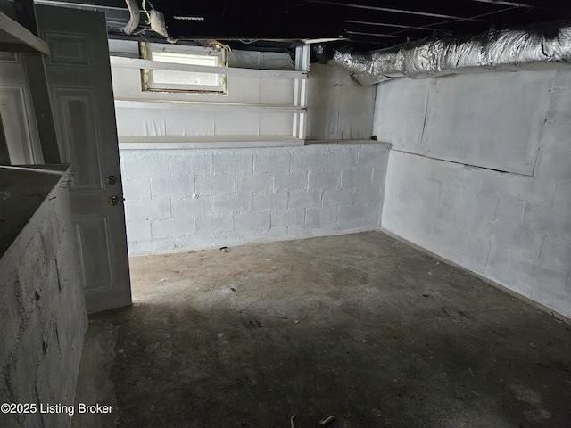 1165 Lincoln Ave, Louisville, KY 40208 - unfinished below grade area with concrete block wall