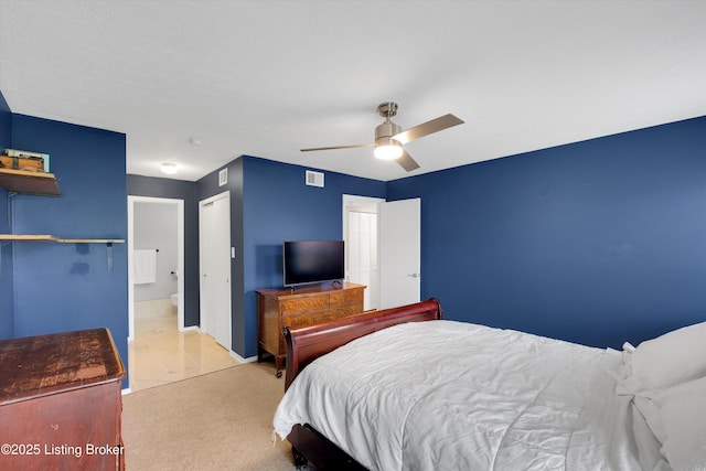 1008 Lake Way Unit D12, Louisville, KY 40222 - bedroom with carpet floors, baseboards, ceiling fan, and a closet
