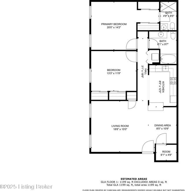 1008 Lake Way Unit D12, Louisville, KY 40222 - floor plan / room layout