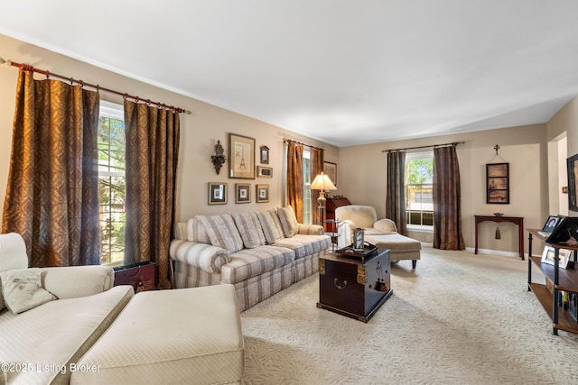 3605 Whitehall Ct, Louisville, KY 40272 - carpeted living area featuring healthy amount of natural light