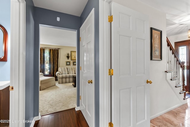 3605 Whitehall Ct, Louisville, KY 40272 - hallway with stairs and baseboards