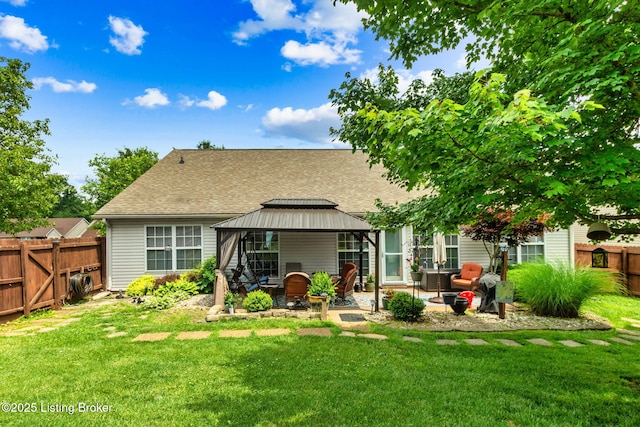 8506 Hunting Stock Pl, Louisville, KY 40291 - back of property with a gazebo, a patio area, and a shingled roof