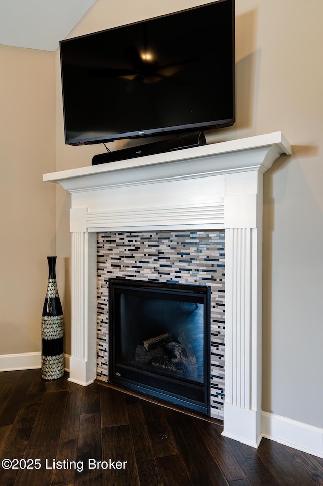 1622 Church Side Dr, Goshen, KY 40026 - detailed view of a tiled fireplace and wood finished floors