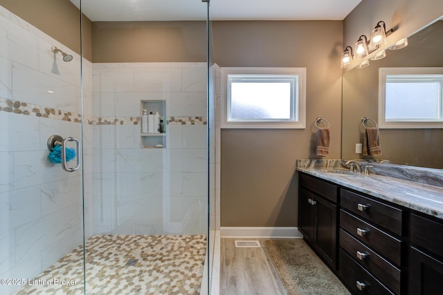 1622 Church Side Dr, Goshen, KY 40026 - bathroom with plenty of natural light, a shower stall, and vanity