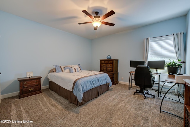 1622 Church Side Dr, Goshen, KY 40026 - carpeted bedroom featuring an office area and ceiling fan