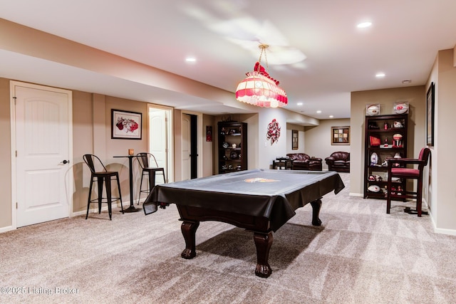 1622 Church Side Dr, Goshen, KY 40026 - recreation room with carpet flooring, billiards, and recessed lighting