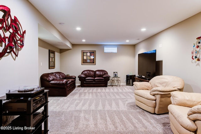 1622 Church Side Dr, Goshen, KY 40026 - living area featuring carpet and recessed lighting