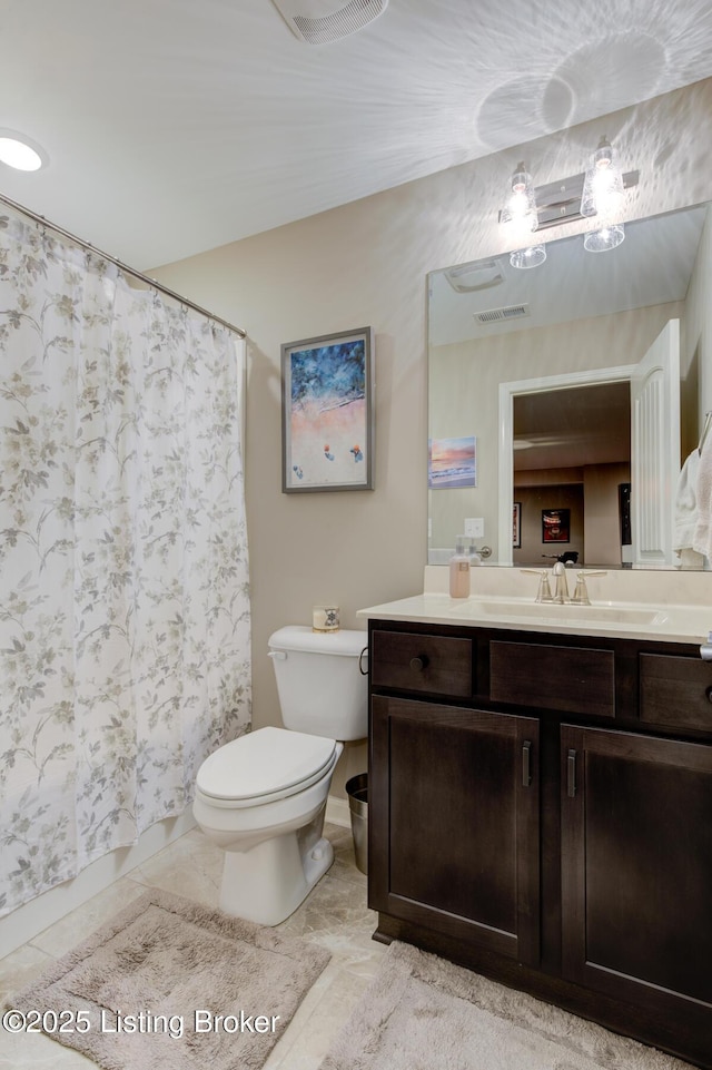 1622 Church Side Dr, Goshen, KY 40026 - full bath with vanity, tile patterned flooring, and a shower with shower curtain