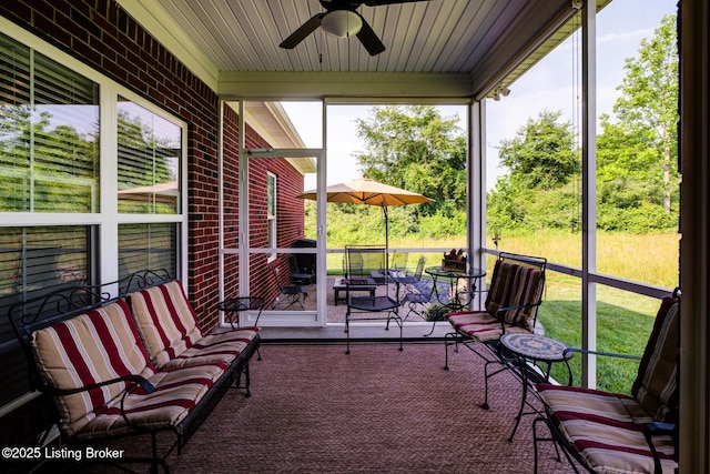 1622 Church Side Dr, Goshen, KY 40026 - sunroom with a ceiling fan