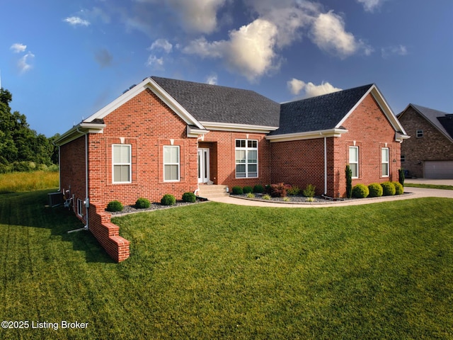 1622 Church Side Dr, Goshen, KY 40026 - traditional home featuring brick siding, a front yard, and roof with shingles