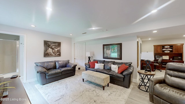 150 E Laurel River Drive Rd, Shepherdsville, KY 40165 - living room featuring light wood-type flooring, an office area, recessed lighting, and baseboards