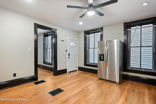 965 S Shelby St, Louisville, KY 40203 - foyer entrance featuring light wood finished floors, ceiling fan, recessed lighting, and baseboards