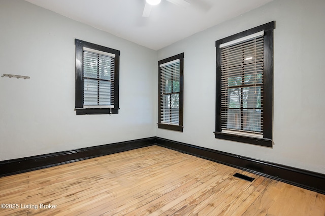 965 S Shelby St, Louisville, KY 40203 - spare room featuring hardwood / wood-style flooring, ceiling fan, and baseboards