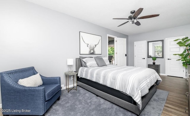 800 Lincoln Dr, Elizabethtown, KY 42701 - bedroom with baseboards, ceiling fan, and wood finished floors