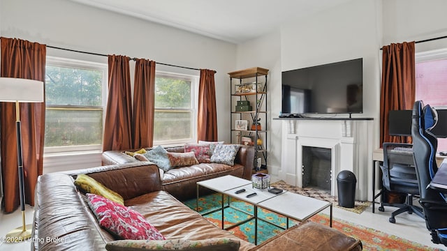 1212 S 2nd St, Louisville, KY 40203 - living area featuring a fireplace