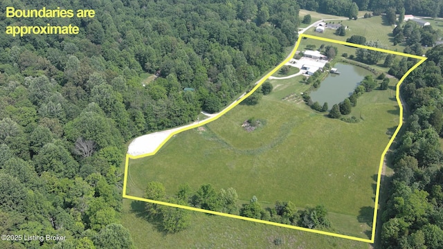 201 Wildflower Ln, Big Springs, KY 40175 - aerial view of property's location with a forest and property parcel outlined