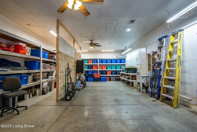 201 Wildflower Ln, Big Springs, KY 40175 - garage with a ceiling fan