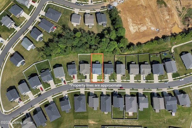 11915 Parkside Vista Ln, Louisville, KY 40229 - aerial view of property and surrounding area with property parcel outlined and nearby suburban area