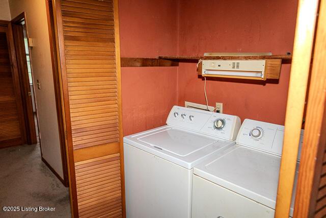 3110 Mount Lebanon Rd, Charlestown, IN 47111 - laundry area with separate washer and dryer and carpet floors