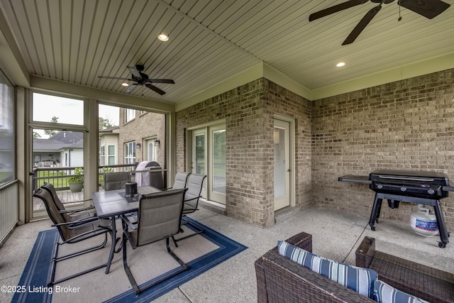 12406 Poplar Woods Dr, Goshen, KY 40026 - view of patio with ceiling fan, outdoor dining area, and an outdoor living space