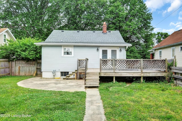 3707 Lentz Ave, Louisville, KY 40215 - back of house with a patio, a chimney, a deck, and a shingled roof