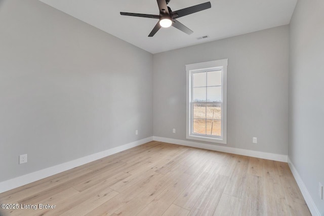 488 Capps Rd, Campbellsville, KY 42718 - empty room featuring ceiling fan, light wood-style floors, and baseboards