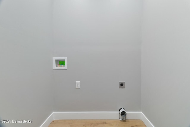 488 Capps Rd, Campbellsville, KY 42718 - laundry area with baseboards, hookup for an electric dryer, washer hookup, and light wood finished floors