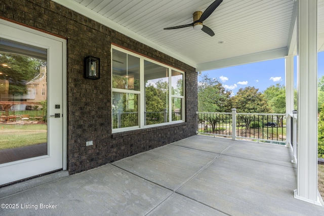 912 Artisan Pkwy, La Grange, KY 40031 - covered porch featuring ceiling fan