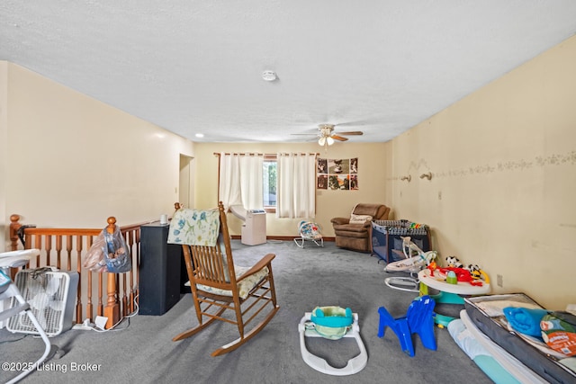 1261 Lipps Ln, Louisville, KY 40219 - carpeted living room with a ceiling fan
