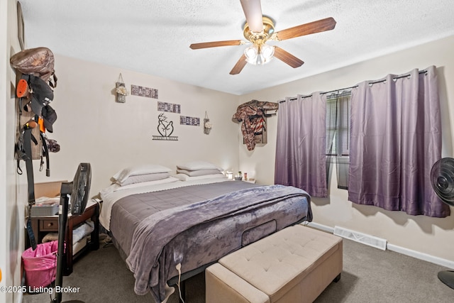 1261 Lipps Ln, Louisville, KY 40219 - bedroom with carpet floors, a textured ceiling, ceiling fan, and baseboards