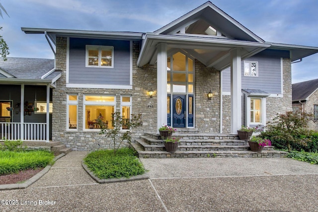 603 Woodlake Dr, Louisville, KY 40245 - view of front facade with stone siding