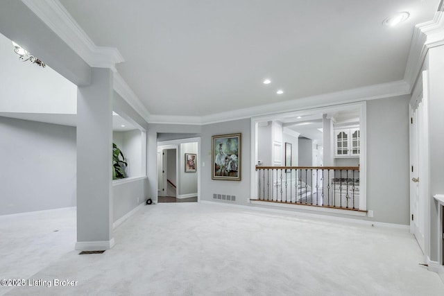 603 Woodlake Dr, Louisville, KY 40245 - carpeted spare room featuring ornamental molding, recessed lighting, and baseboards