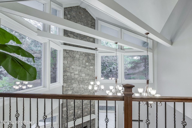 603 Woodlake Dr, Louisville, KY 40245 - unfurnished sunroom with a chandelier and lofted ceiling