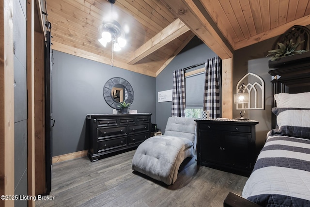 282 Lakeview Ln, Mcdaniels, KY 40152 - bedroom with wood ceiling, wood finished floors, and baseboards