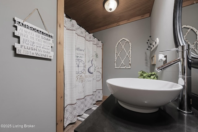 282 Lakeview Ln, Mcdaniels, KY 40152 - full bathroom featuring wooden ceiling