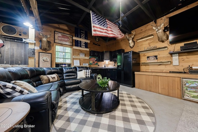 282 Lakeview Ln, Mcdaniels, KY 40152 - living area featuring wooden walls